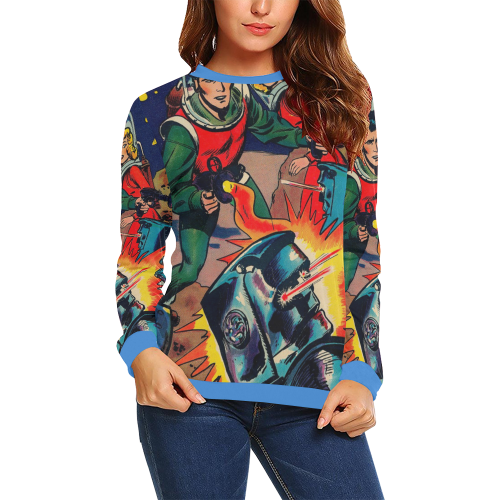 Battle in Space All Over Print Crewneck Sweatshirt for Women (Model H18)