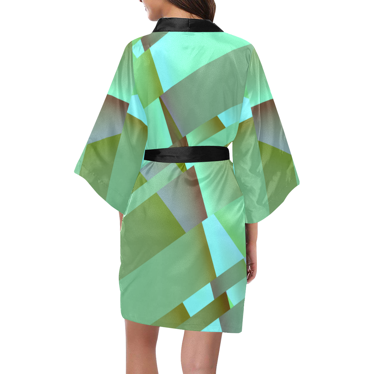 Modern Abstract Pastel Green Kimono Robe