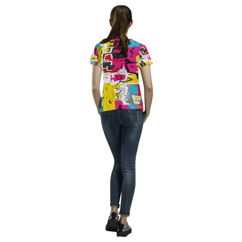 Distorted shapes All Over Print T-Shirt for Women (USA Size) (Model T40)
