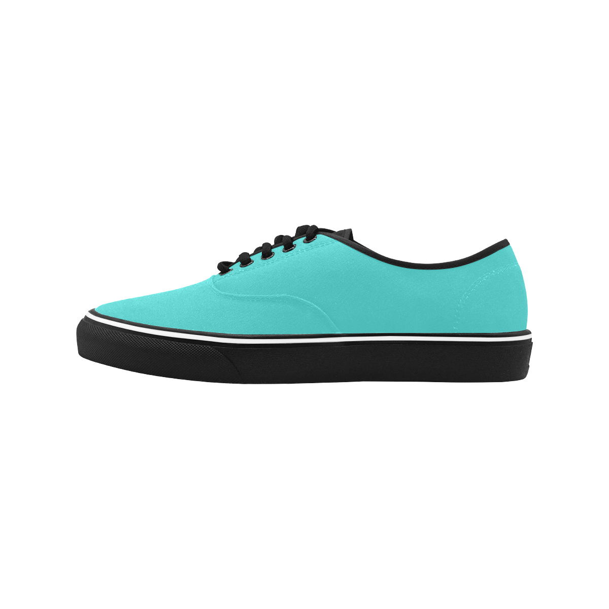 color medium turquoise Classic Men's Canvas Low Top Shoes/Large (Model E001-4)