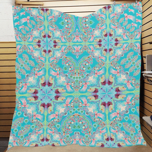 sweet nature-background blue Quilt 70"x80"