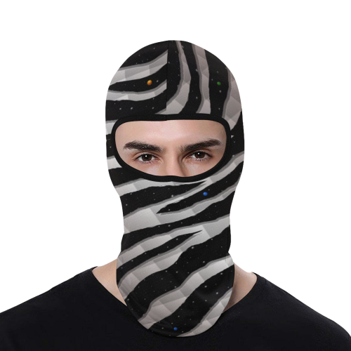 Ripped SpaceTime Stripes - Brown/White All Over Print Balaclava