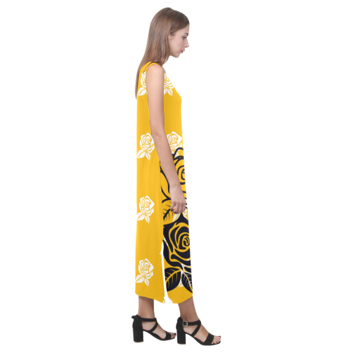 Gold Rose Phaedra Sleeveless Open Fork Long Dress (Model D08)