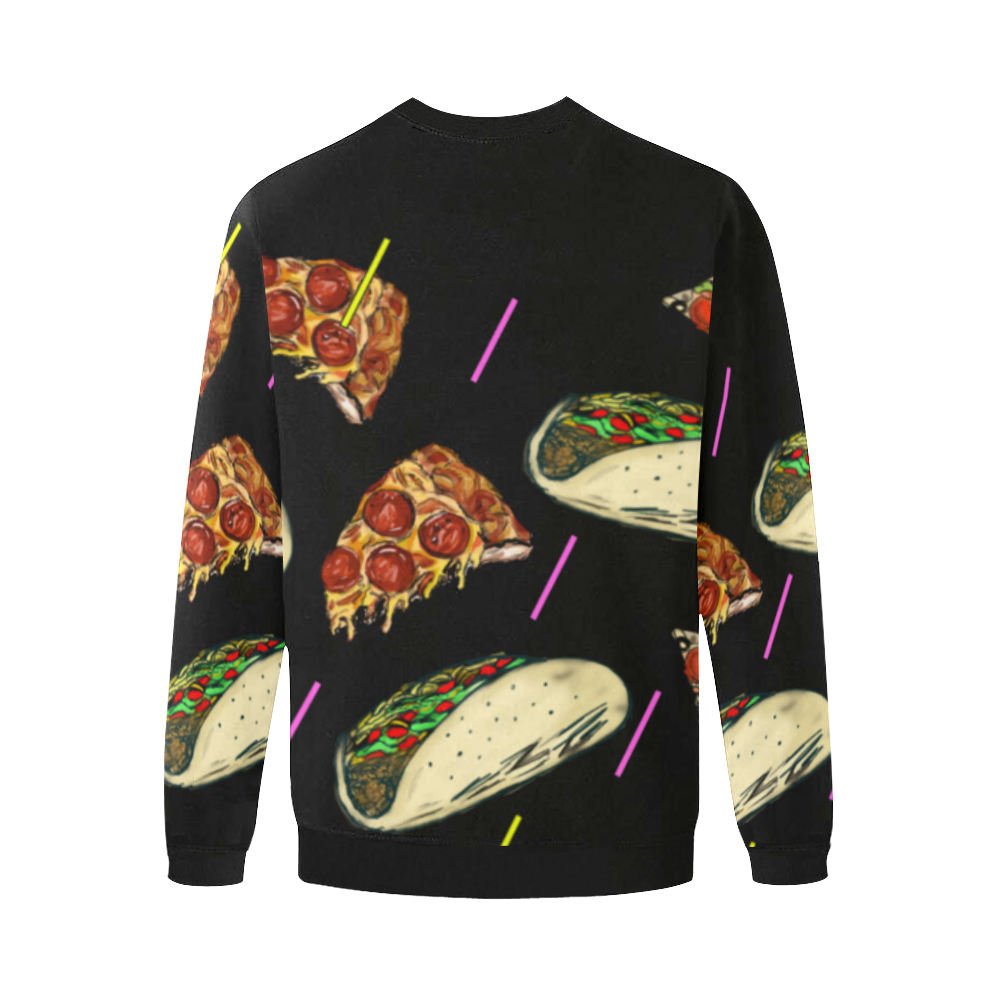 Taco Pizza Men's Oversized Fleece Crew Sweatshirt (Model H18)