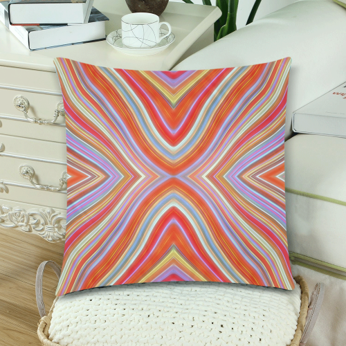 Wild Wavy X Lines 01 Custom Zippered Pillow Cases 18"x 18" (Twin Sides) (Set of 2)