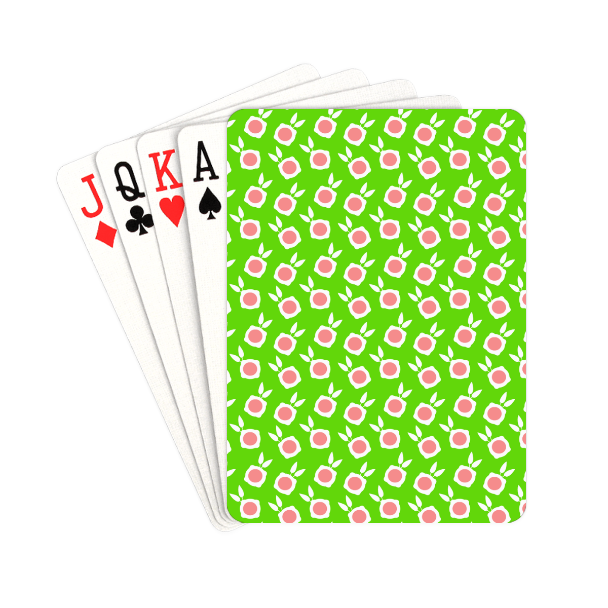 square flowers green Playing Cards 2.5"x3.5"