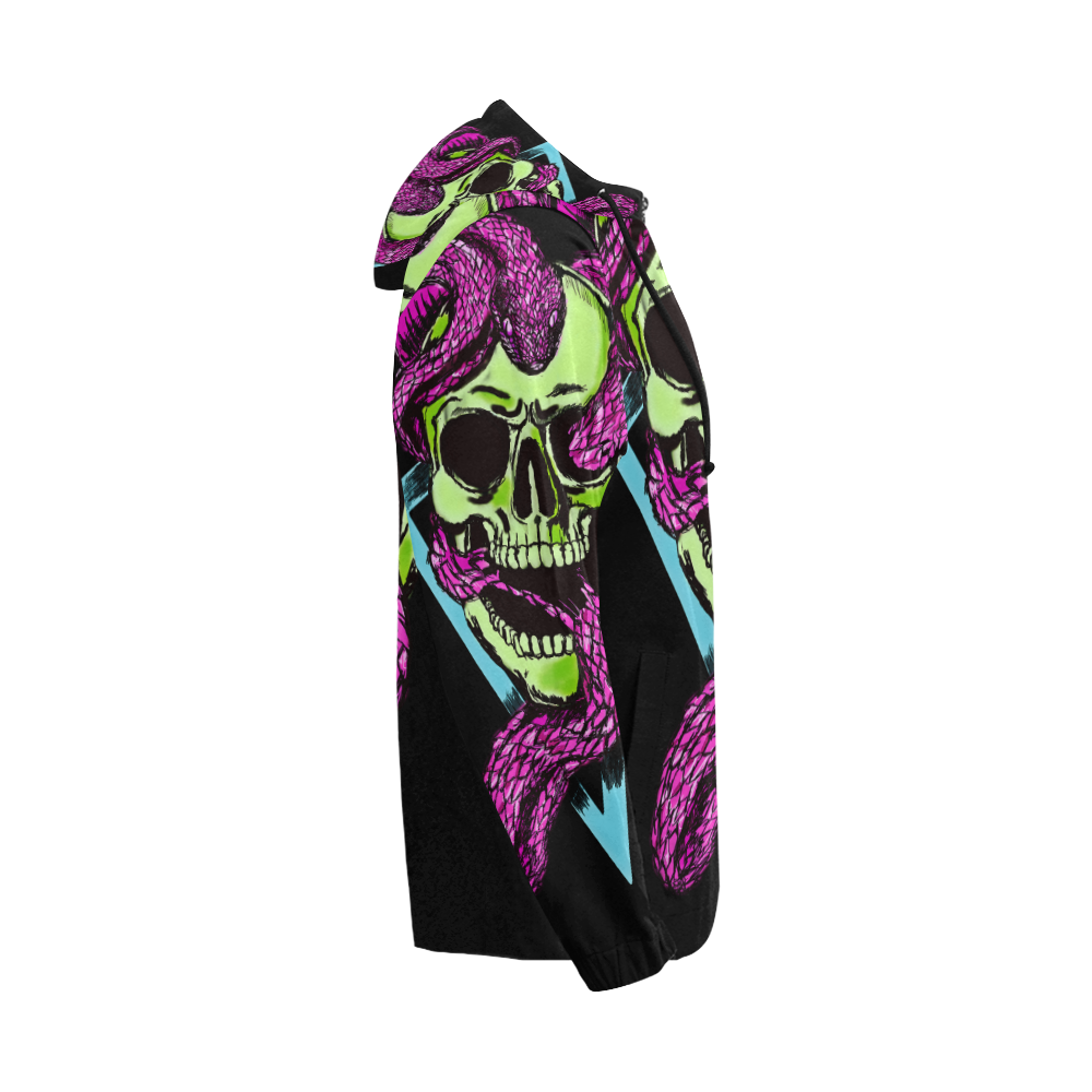 Slither Wave All Over Print Full Zip Hoodie for Men (Model H14)
