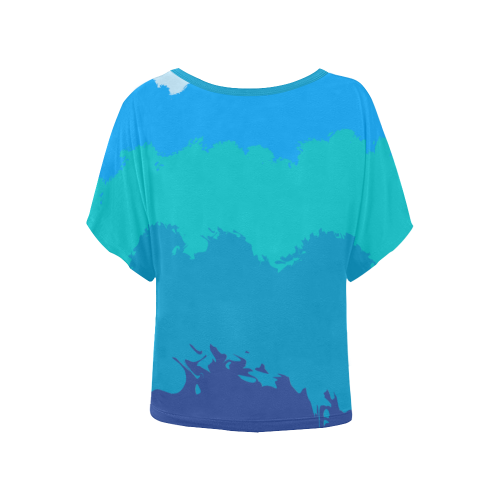 Ocean Deep Women's Batwing-Sleeved Blouse T shirt (Model T44)