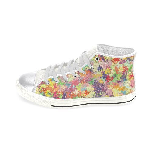 colorful pattern Women's Classic High Top Canvas Shoes (Model 017)
