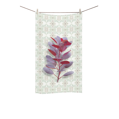 Red plant floral watercolor Custom Towel 16"x28"