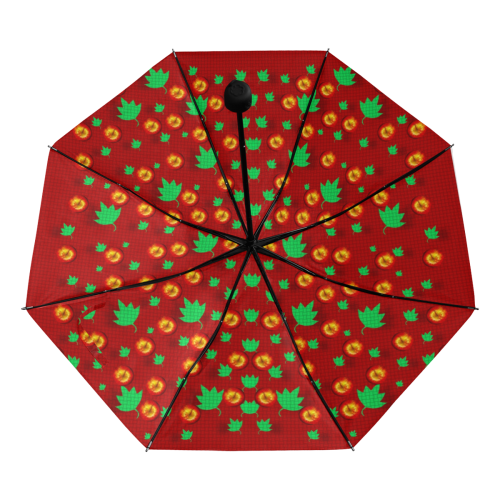 May be Christmas apples ornate Anti-UV Foldable Umbrella (Underside Printing) (U07)