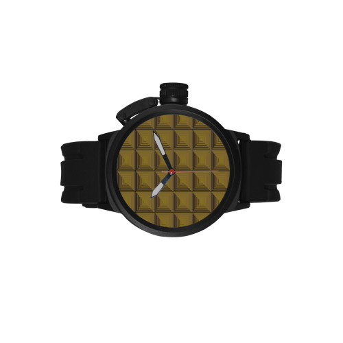 Golden multicolored multiple squares Men's Sports Watch(Model 309)
