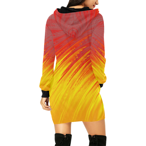 Flames Abstract All Over Print Hoodie Mini Dress (Model H27)