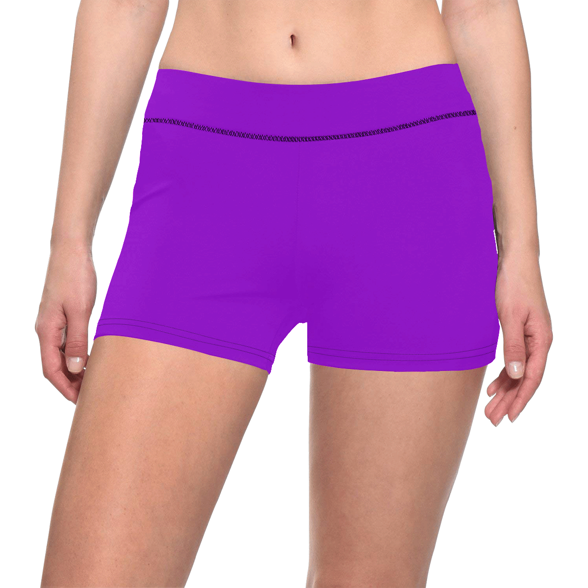 color dark violet Women's All Over Print Short Leggings (Model L28)