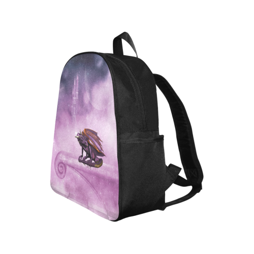 Wonderful violet dragon Multi-Pocket Fabric Backpack (Model 1684)