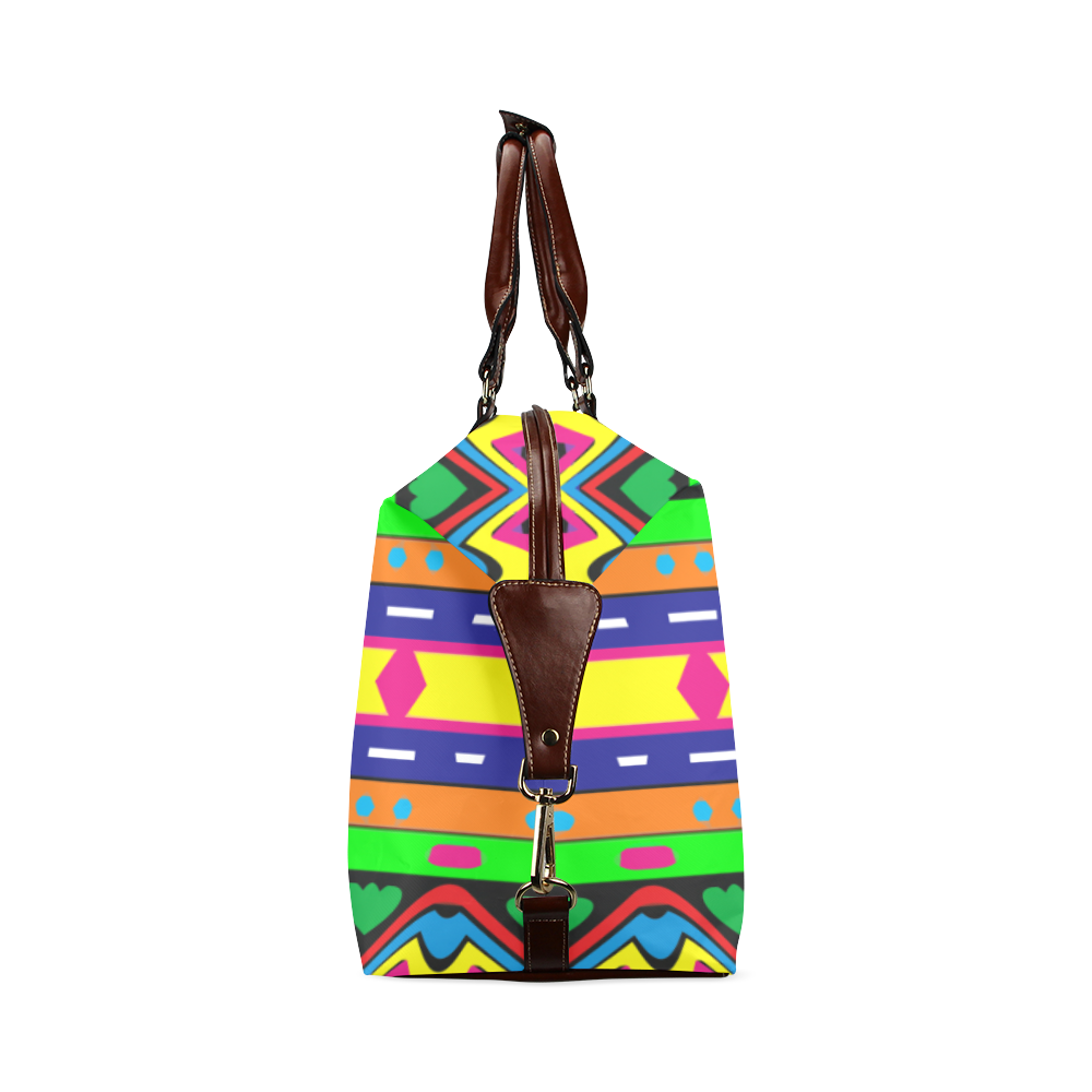 Distorted colorful shapes and stripes Classic Travel Bag (Model 1643) Remake