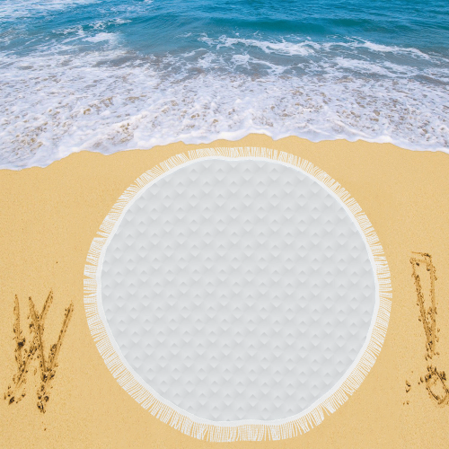 White Rombus Pattern Circular Beach Shawl 59"x 59"