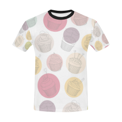 Colorful Cupcakes All Over Print T-Shirt for Men/Large Size (USA Size) Model T40)
