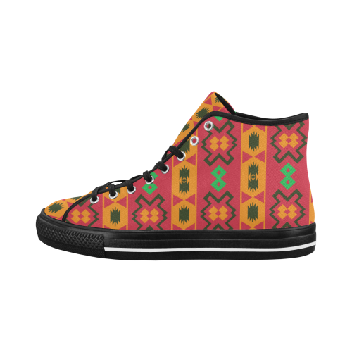 Tribal shapes in retro colors (2) Vancouver H Men's Canvas Shoes (1013-1)