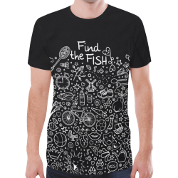 Picture Search Riddle - Find The Fish 2 New All Over Print T-shirt for Men (Model T45)