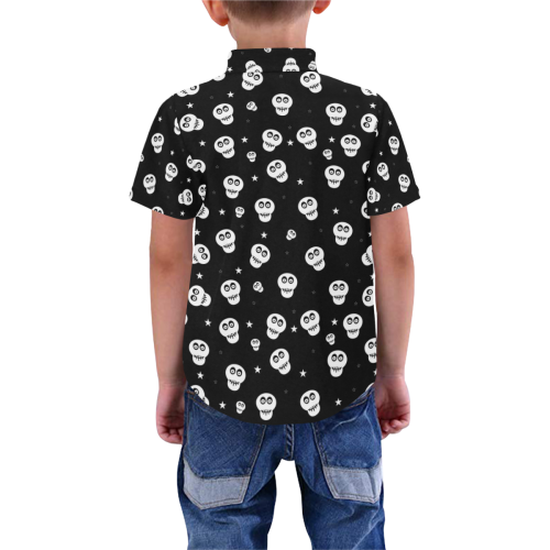 Star Skulls Boys' All Over Print Short Sleeve Shirt (Model T59)