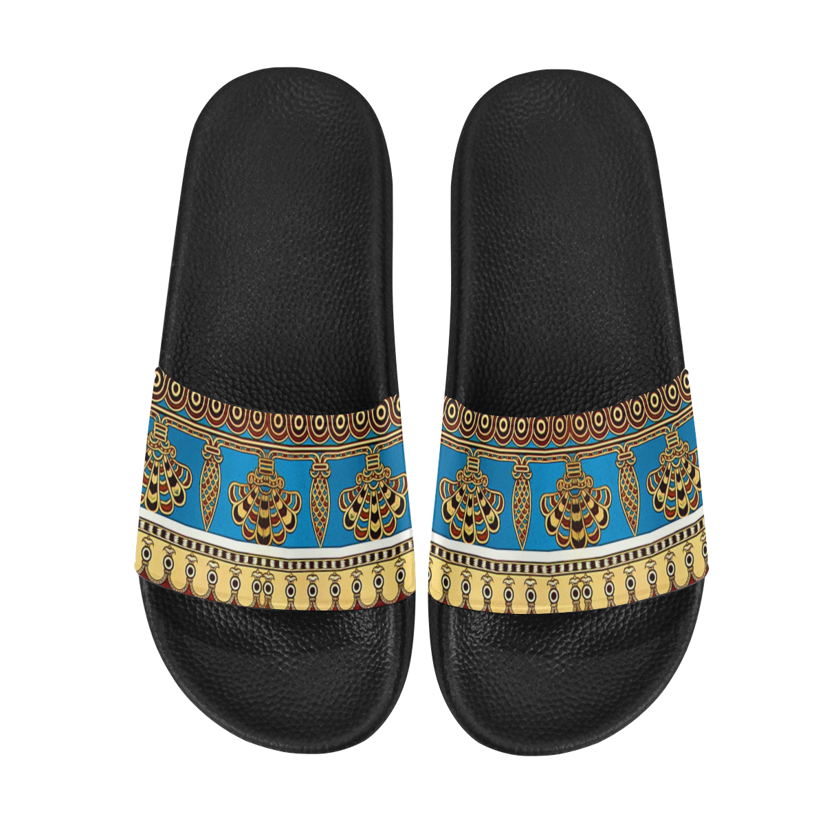 Assyrian Folk Art Women's Slide Sandals (Model 057)