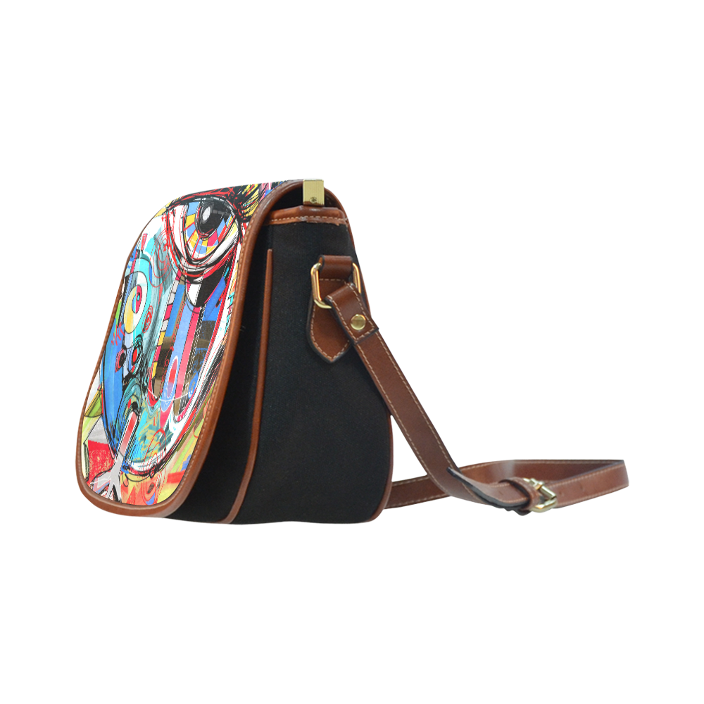 Graffiti Chick Saddle Bag/Small (Model 1649)(Flap Customization)