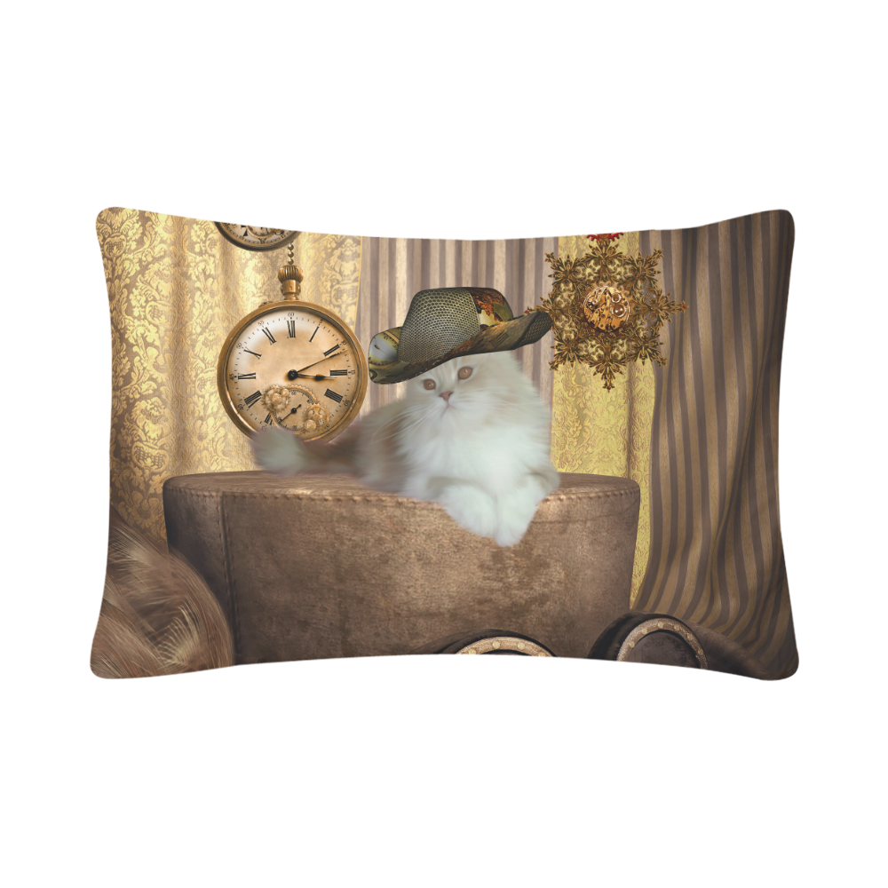 Funny steampunk cat Custom Pillow Case 20"x 30" (One Side) (Set of 2)
