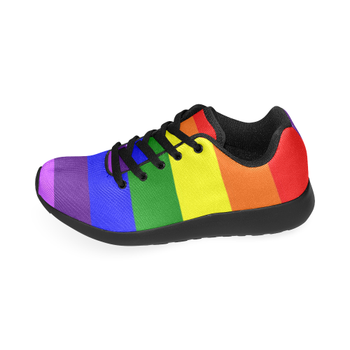 Rainbow Flag (Gay Pride - LGBTQIA+) Women's Running Shoes/Large Size (Model 020)