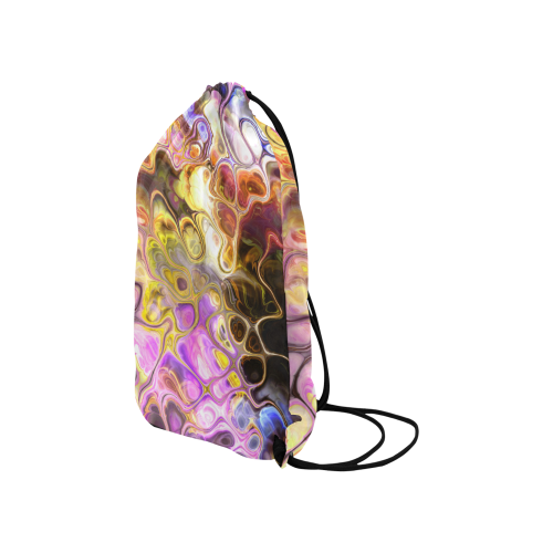 Colorful Marble Design Small Drawstring Bag Model 1604 (Twin Sides) 11"(W) * 17.7"(H)