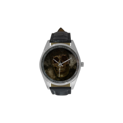 Mysterious  Golden Skull Men's Casual Leather Strap Watch(Model 211)