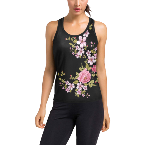 Pure Nature - Summer Of Pink Roses 1 Women's Racerback Tank Top (Model T60)