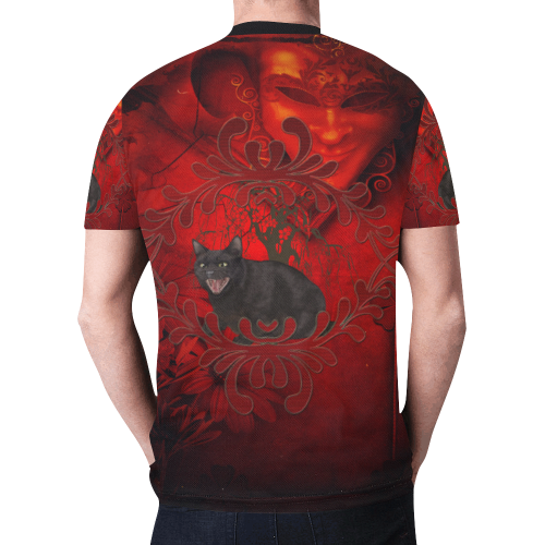Funny angry cat New All Over Print T-shirt for Men (Model T45)