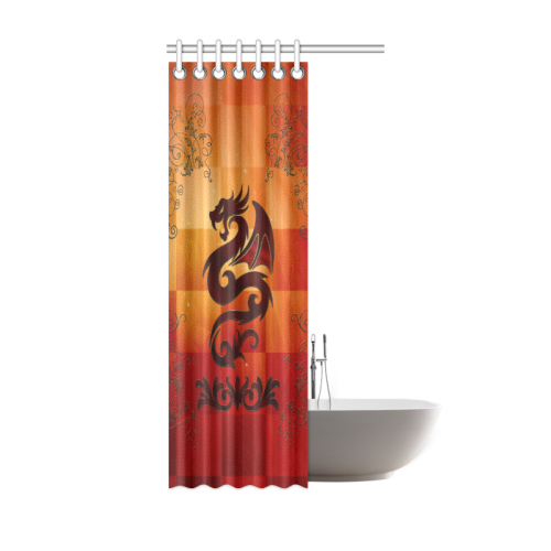 Tribal dragon  on vintage background Shower Curtain 36"x72"