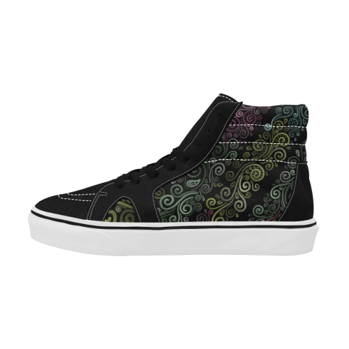 3D Psychedelic pastel rainbow Women's High Top Skateboarding Shoes (Model E001-1)