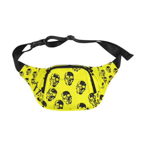 hot skulls, yellow by JamColors Fanny Pack/Small (Model 1677)
