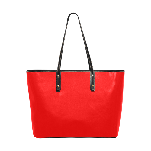 color red Chic Leather Tote Bag (Model 1709)