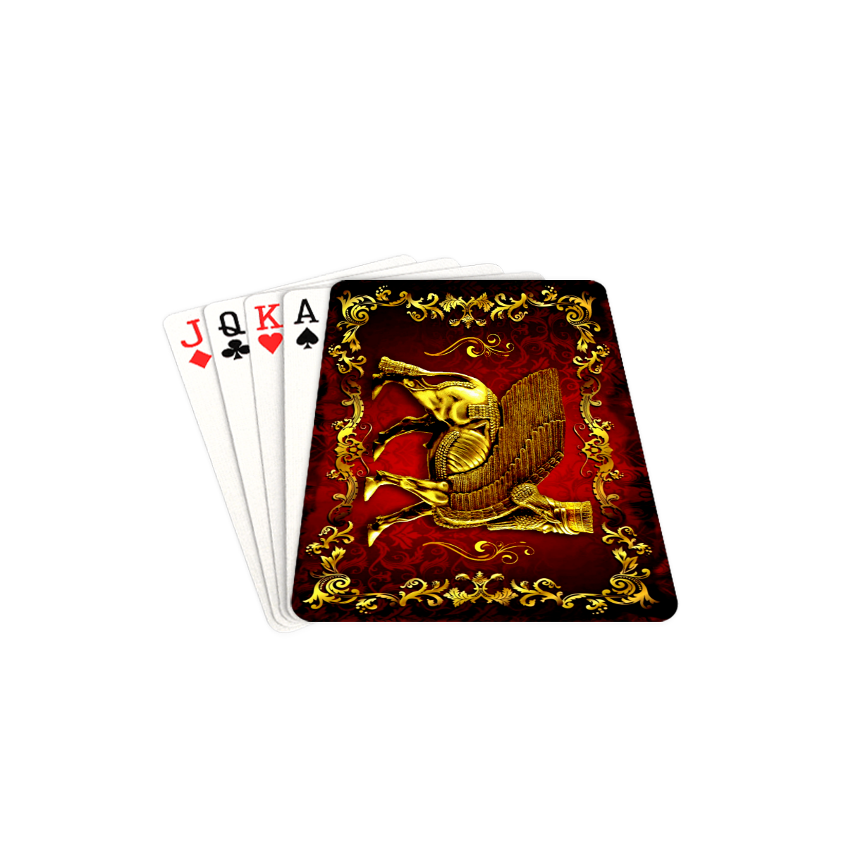 Golden Lamassu Playing Cards 2.5"x3.5"