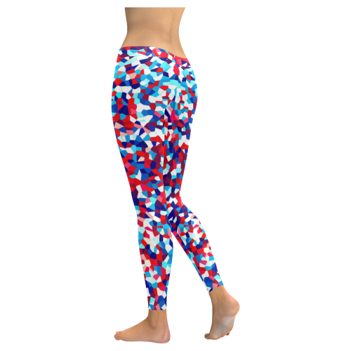 geometric pattern Women's Low Rise Leggings (Invisible Stitch) (Model L05)