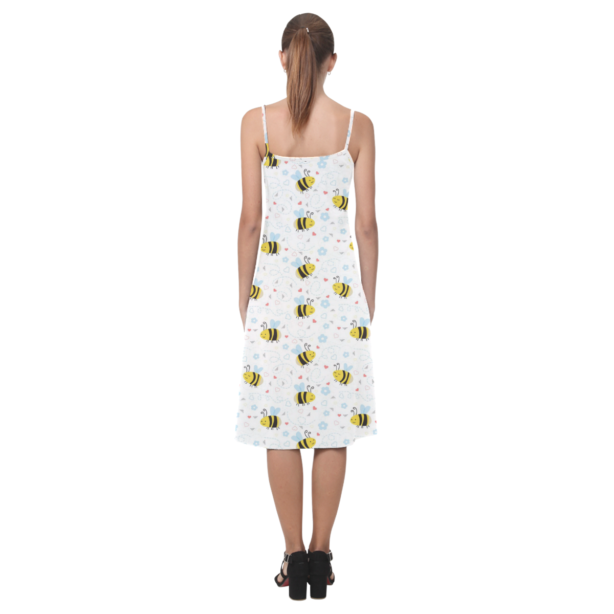 Cute Bee Pattern Alcestis Slip Dress (Model D05)