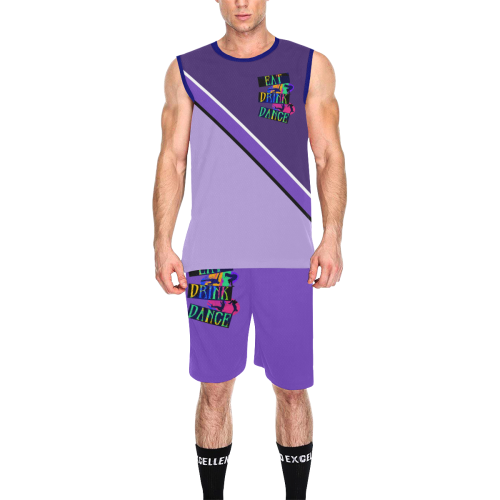 Break Dancing Colorful / Purple All Over Print Basketball Uniform