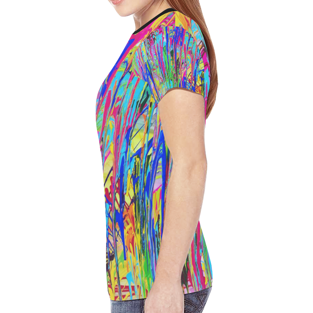 Dripping New All Over Print T-shirt for Women (Model T45)