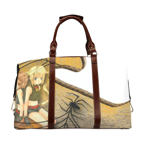 2 cute girls and black spider Classic Travel Bag (Model 1643) Remake