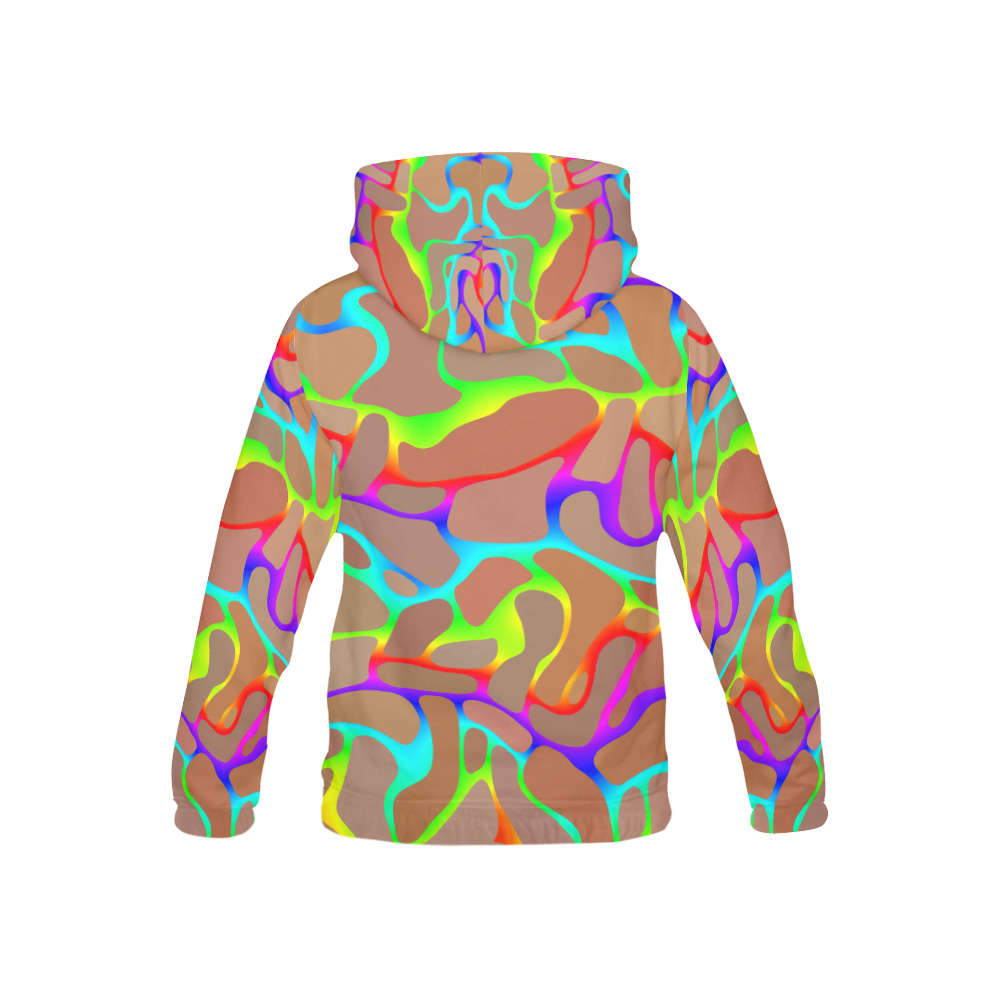 Colorful wavy shapes All Over Print Hoodie for Kid (USA Size) (Model H13)