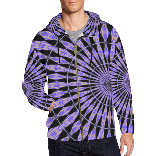 PURPLCYRQ All Over Print Full Zip Hoodie for Men/Large Size (Model H14)