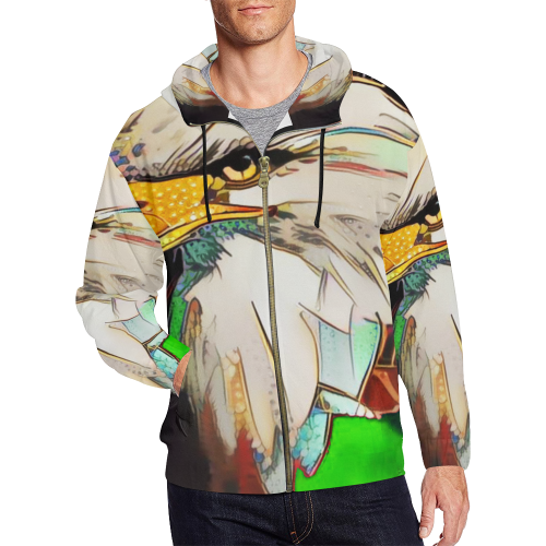 bad ass 30b2 All Over Print Full Zip Hoodie for Men/Large Size (Model H14)