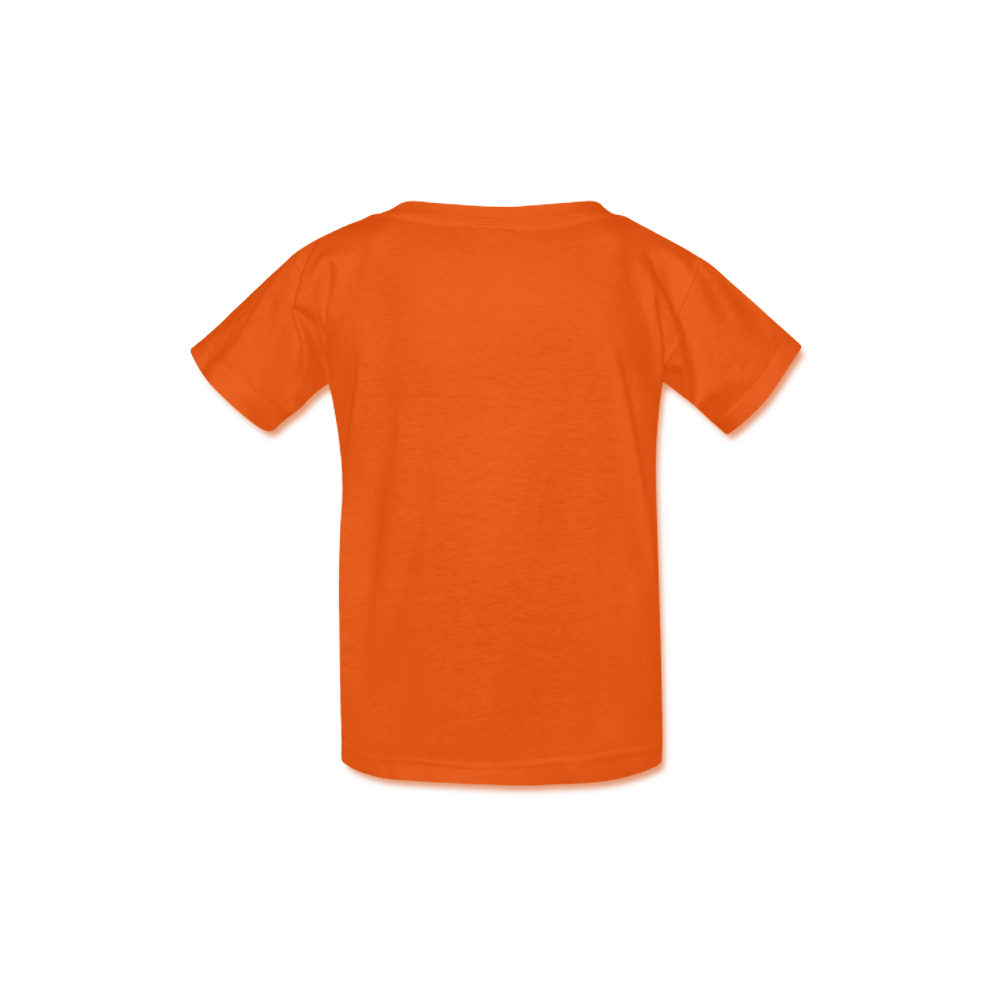 Napping Dog And Kitten Orange Kid's  Classic T-shirt (Model T22)
