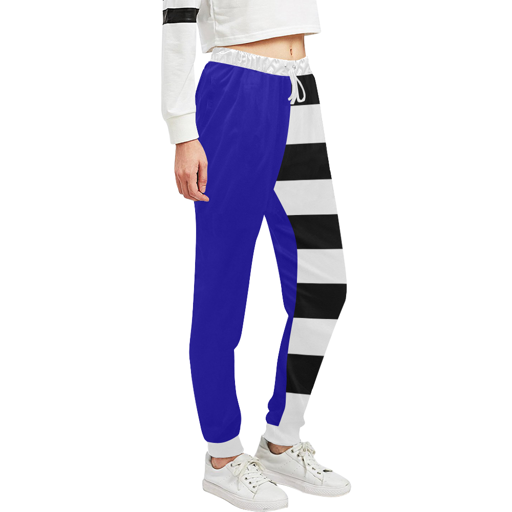 Blue and Stripes Mixed Print Unisex All Over Print Sweatpants (Model L11)