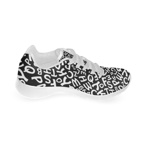 Alphabet Black and White Letters Kid's Running Shoes (Model 020)