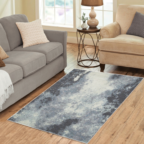 Ayumi Navy, Ivory, Charcoal, Beige Abstract Area Rug 5'x3'3''